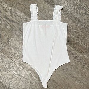 Simply Southern White Ruffled Strap Bodysuit